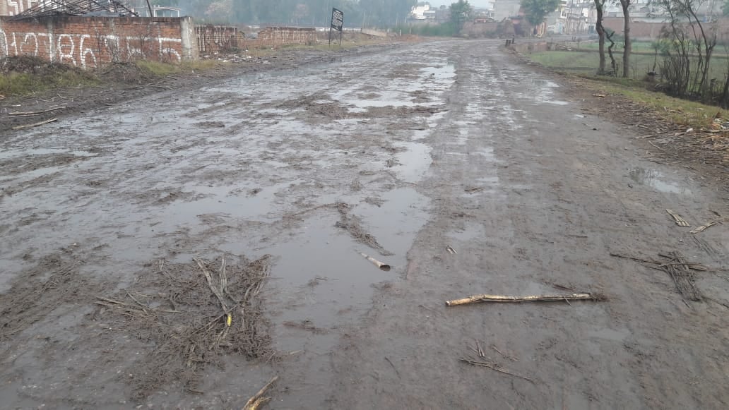 खतौली में बारिश के बाद सड़कों पर फैली कीचड़। खतौली में बारिश के बाद सड़कों पर फैली कीचड़।