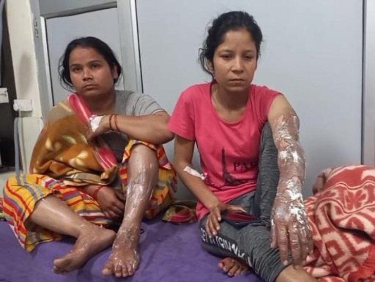 A fire broke by spraying petrol on the wife and sister-in-law sleeping in the room