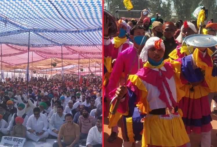 Kisan Mahapanchayat In Rudrapur: Kisan Visit In Mahapanchayat With  Uttarakhand Folk Chholiya Dance - रुद्रपुर किसान महापंचायतः ढोल-नगाड़े और  उत्तराखंड के परंपरागत छोलिया कलाकाराें के ...