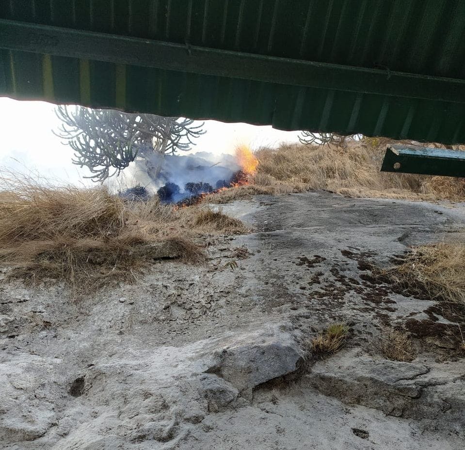 पूर्णागिरि मुख्य मंदिर के समीप पहाड़ी में धधकी आग।
