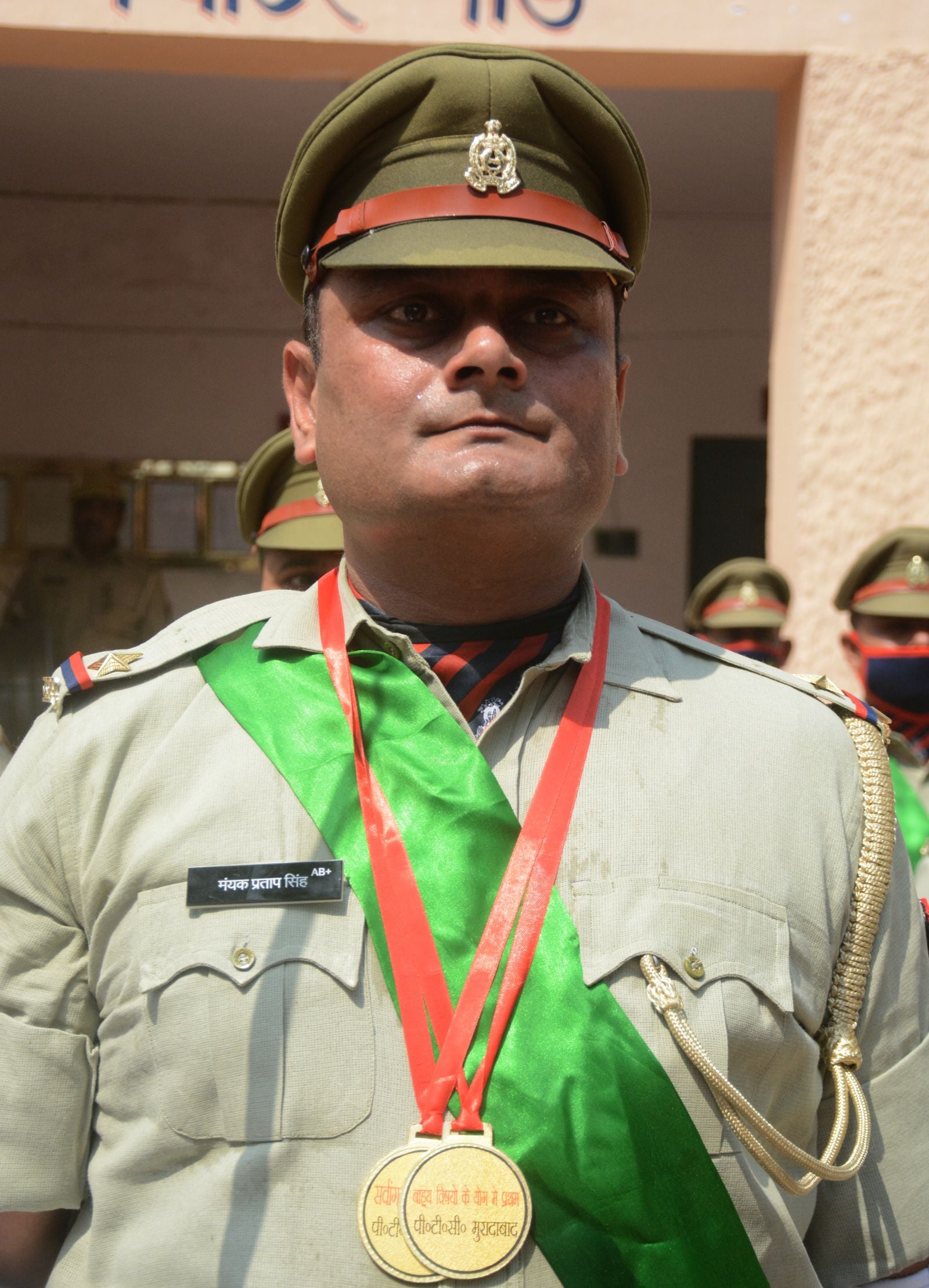 मुरादाबाद के पीटीसी में हुई पासिंग आउट परेड सर्वांग सर्वोत्तम का खिताब जीतने वाले अलीगढ़ के मंय?