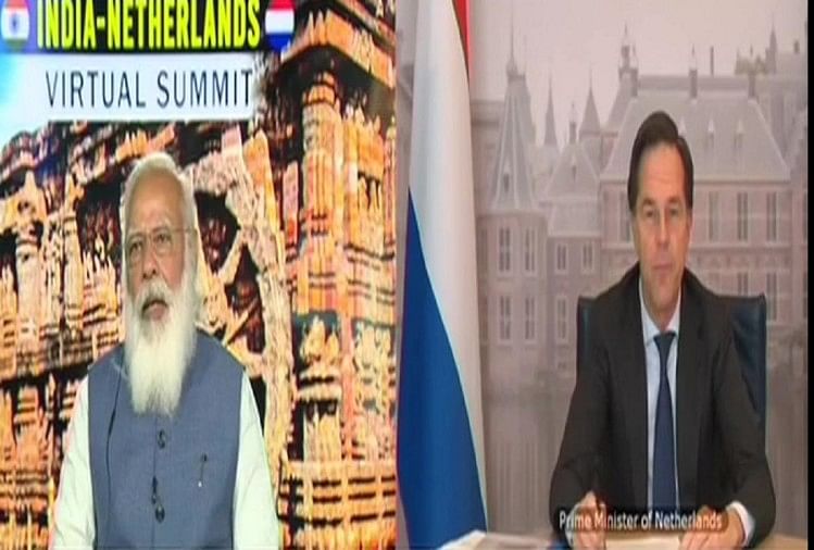 India Netherlands Virtual Summit Pm Modi Emphasizes On Shared Democratic Values Pm Rutte Praises Vaccine Friendship भ रत न दरल ड स वर च अल सम ट प एम म द न स झ ल कत त र क म ल य पर