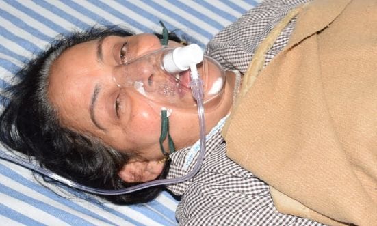 रुद्रपुर में निजी अस्पताल में भर्ती जानकी देवी। रुद्रपुर में निजी अस्पताल में भर्ती जानकी देवी।