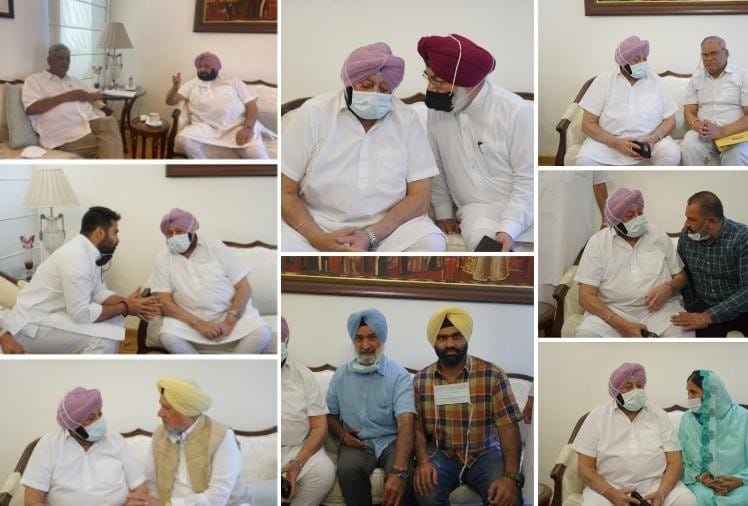 Punjab Cm Capt Amarinder Singh Met With Party Mlas And Workers - पंजाब कांग्रेस: सिद्धू के बाद कैप्टन ने भी की विधायकों से मुलाकात, कुछ नेता दिखे दोनों के साथ - Vimarsana News