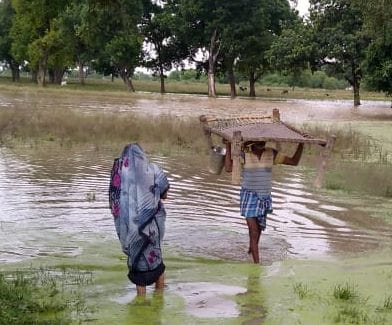 मऊ के मवई कला गांव में बाढ का पानी पहुंचने पर बस्ती से गृहस्थी लेकर सुरक्षित स्थान पर जाते ग्रामी? मऊ के मवई कला गांव में बाढ का पानी पहुंचने पर बस्ती से गृहस्थी लेकर सुरक्षित स्थान पर जाते ग्रामी?