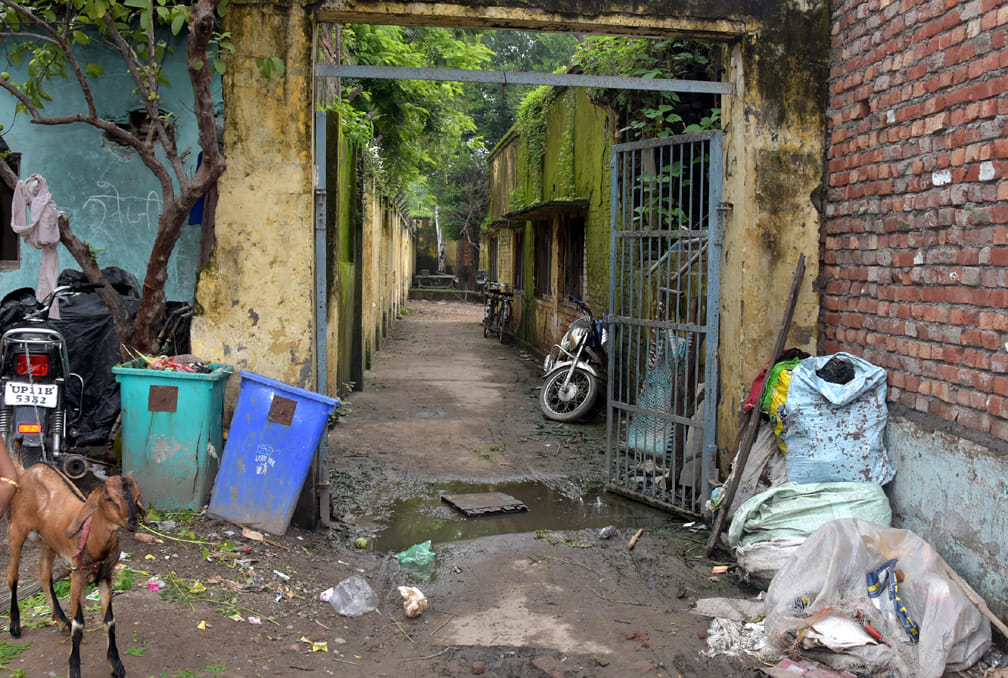 उच्च प्राथमिक विद्यालय गांधी पार्क में मार्ग पर लगा कूड़े का ढेर उच्च प्राथमिक विद्यालय गांधी पार्क में मार्ग पर लगा कूड़े का ढेर