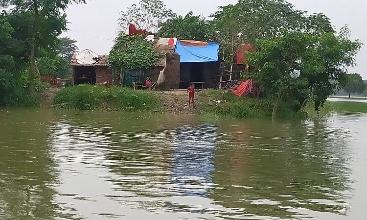 Many Villages Engulfed By The Floods Of The Old Rapti River, Crop Ruined - बूढ़ी  राप्ती नदी की बाढ़ से कई गांव घिरे, फसल बर्बाद - Siddharthnagar News
