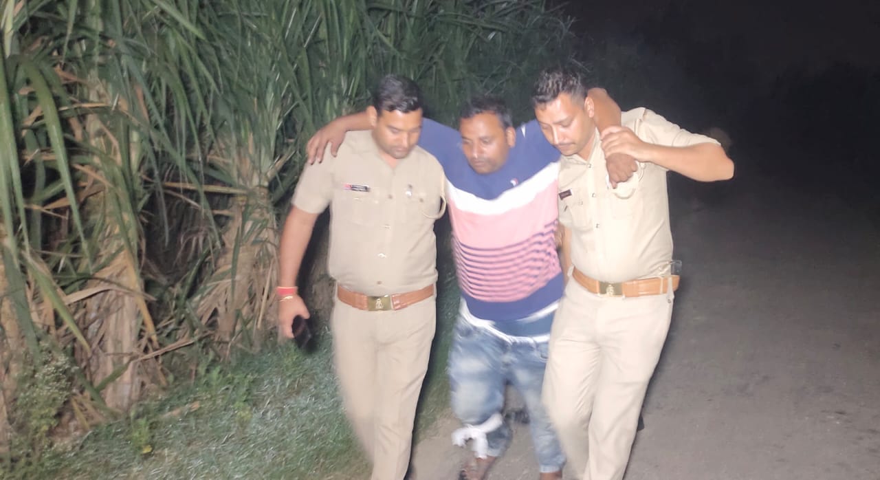 मंसूरपुर में मुठभेड़ में घायल बदमाश मंसूरपुर में मुठभेड़ में घायल बदमाश