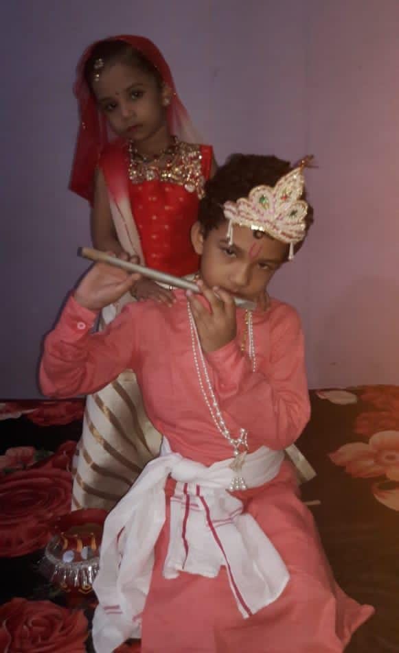 Born Kanha, tableaux adorned in homes and temples, resonated with Mangal songs