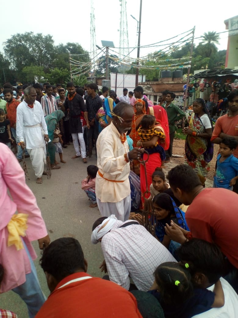 कैप्सन - नगर में निकलती पीरों की सवारी