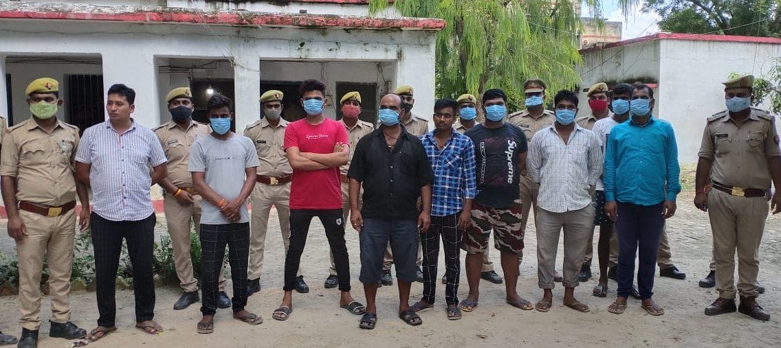 सांगीपुर बवाल में पुलिस द्वारा गिरफ्तार आरोपी। संवाद