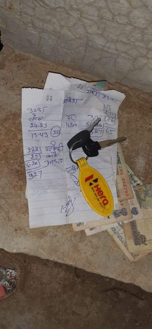 घटना स्थल के निकट रखी चाबी,रुपये व पर्चा