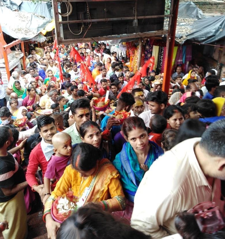 Jagat Janani seated in puja pandals with Vedic chants Jagat Janani seated in puja pandals with Vedic chants