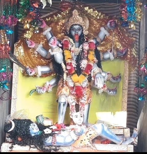देवी पंडाल में विराजमान काली मां देवी पंडाल में विराजमान काली मां