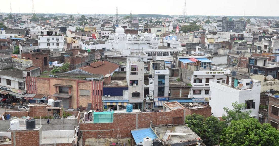 रुद्रपुर के शहरी क्षेत्र का दृश्य।