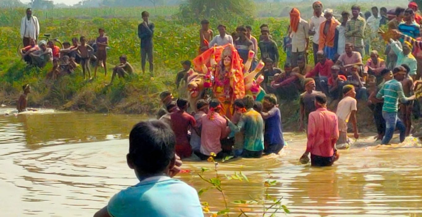 Idols of Maa Durga were immersed with good wishes