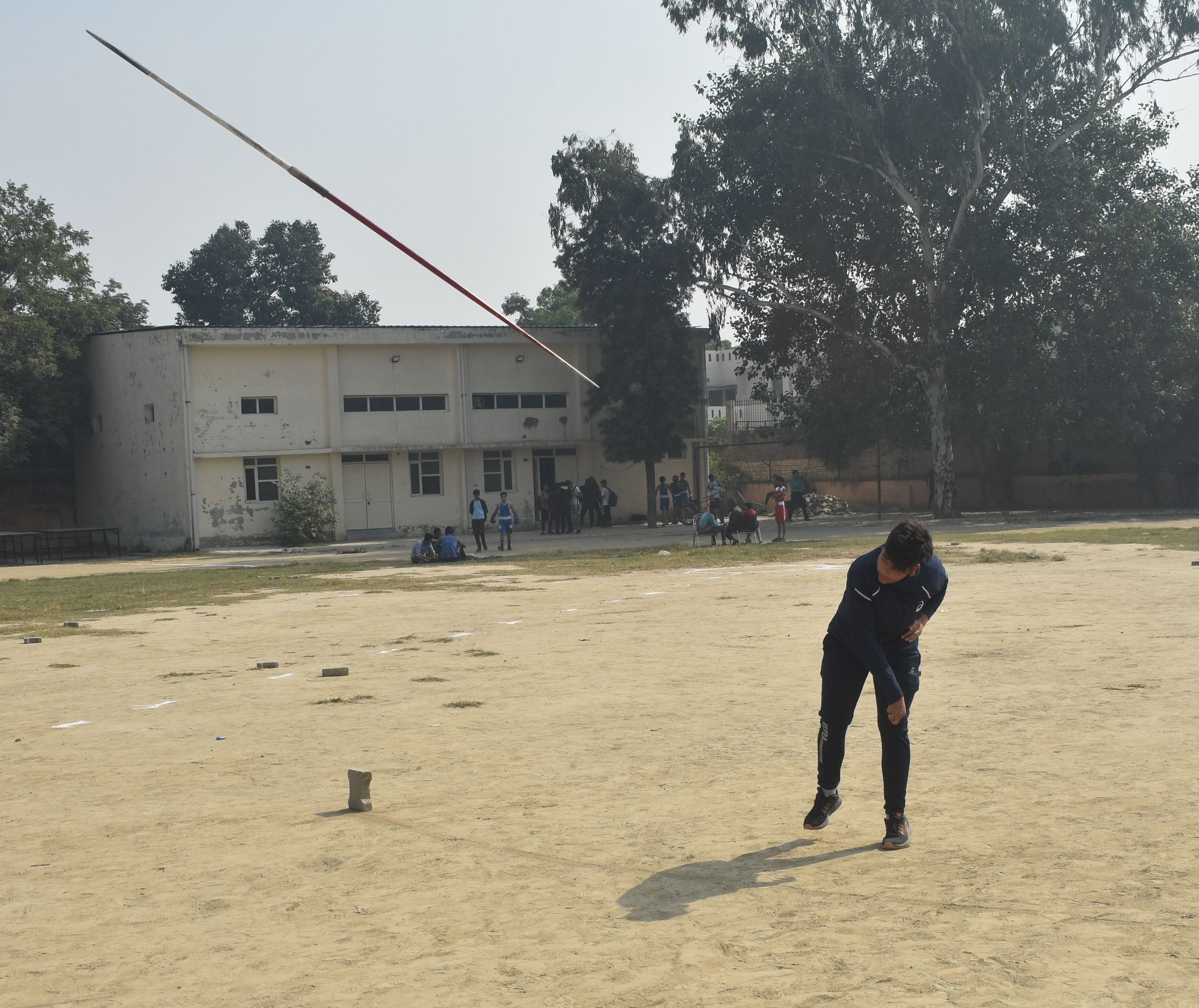 पानीपत। पानीपत शिवाजी स्टेडियम में आयोजित जैवलिन थ्रो प्रतियोगिता में भाग लेती हुई खिलाड़ी रीत?