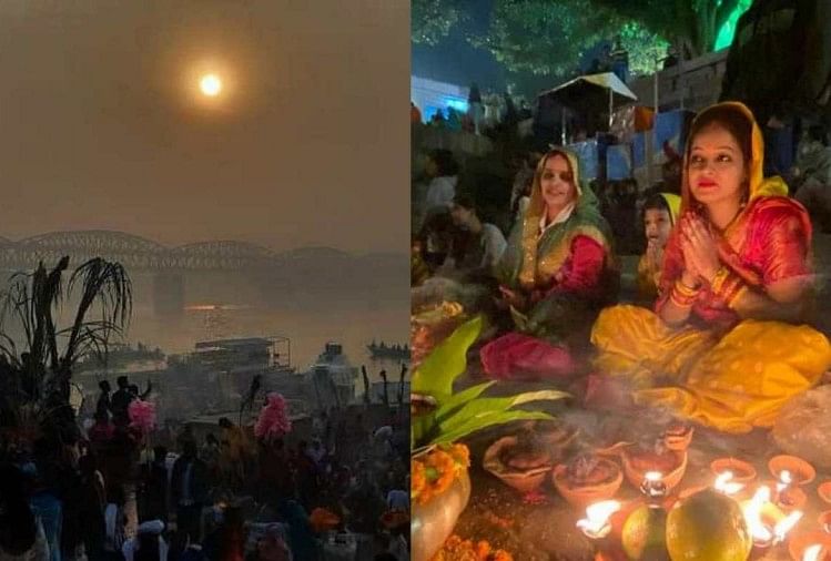 Chhath Festival 2021: Arghyadan Dimulai Dengan Matahari Terlihat Di Ganga Ghats Kashi Lihat Foto