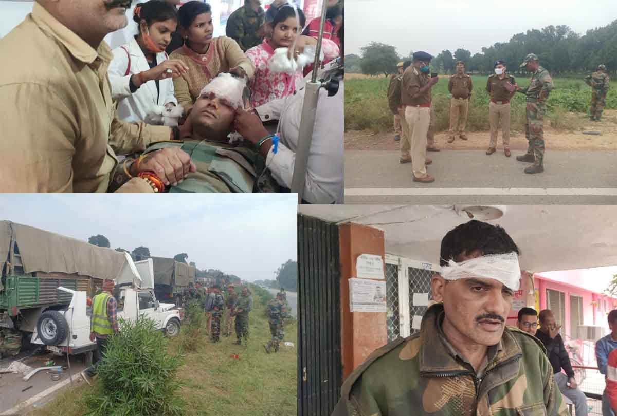 सेना के काफिले के वाहन से ट्रक की टक्कर