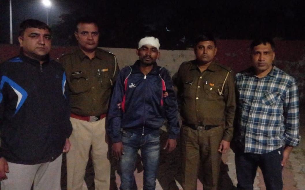 गांव खांडा में युवक की हत्या के मामले में गिरफ्तार आरोपी।  संवाद