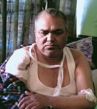 गोली लगने से घायल रमेश राम।