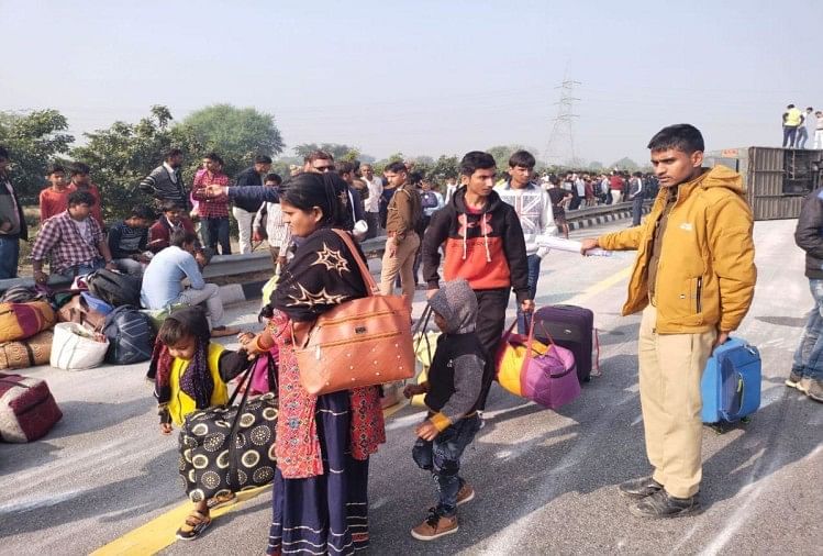 Un accident survenu sur l’autoroute Agra Lucknow fait des ouvertures de bus, des passagers blessés vont du Bihar à Delhi