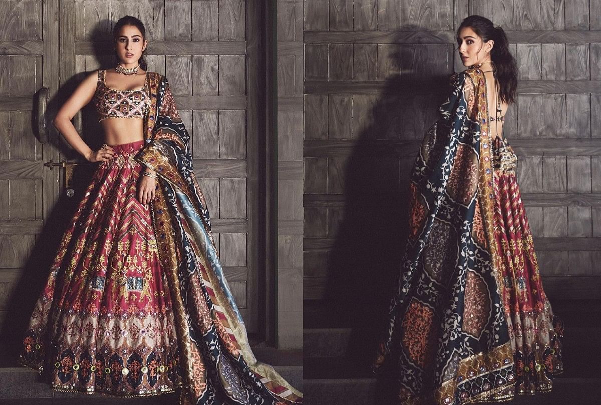 Sara Ali Khan Multi Color Lehenga Best For Wedding Season - आज का फैशन टिप्स: शादी सीजन के लिए बेस्ट है सारा अली खान का लुक, मल्टी कलर लहंगे को आप भी