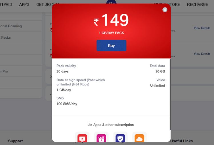 Jio 149