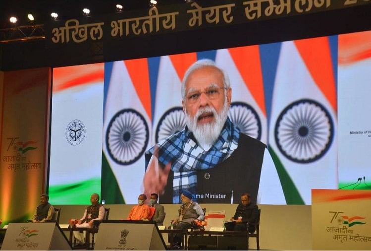 PM Narendra Modi Berpidato di Konferensi Wali Kota Seluruh India di Varanasi