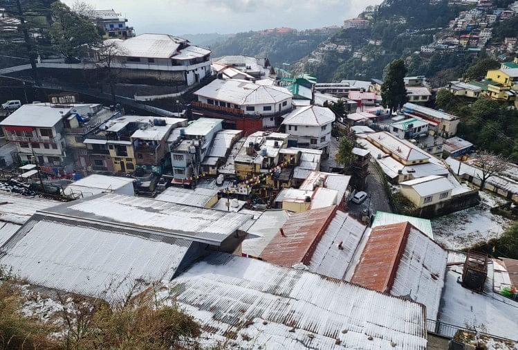 Uttarakhand Weather Forecast: first Snow fell in Mussoorie city early today, see photos
