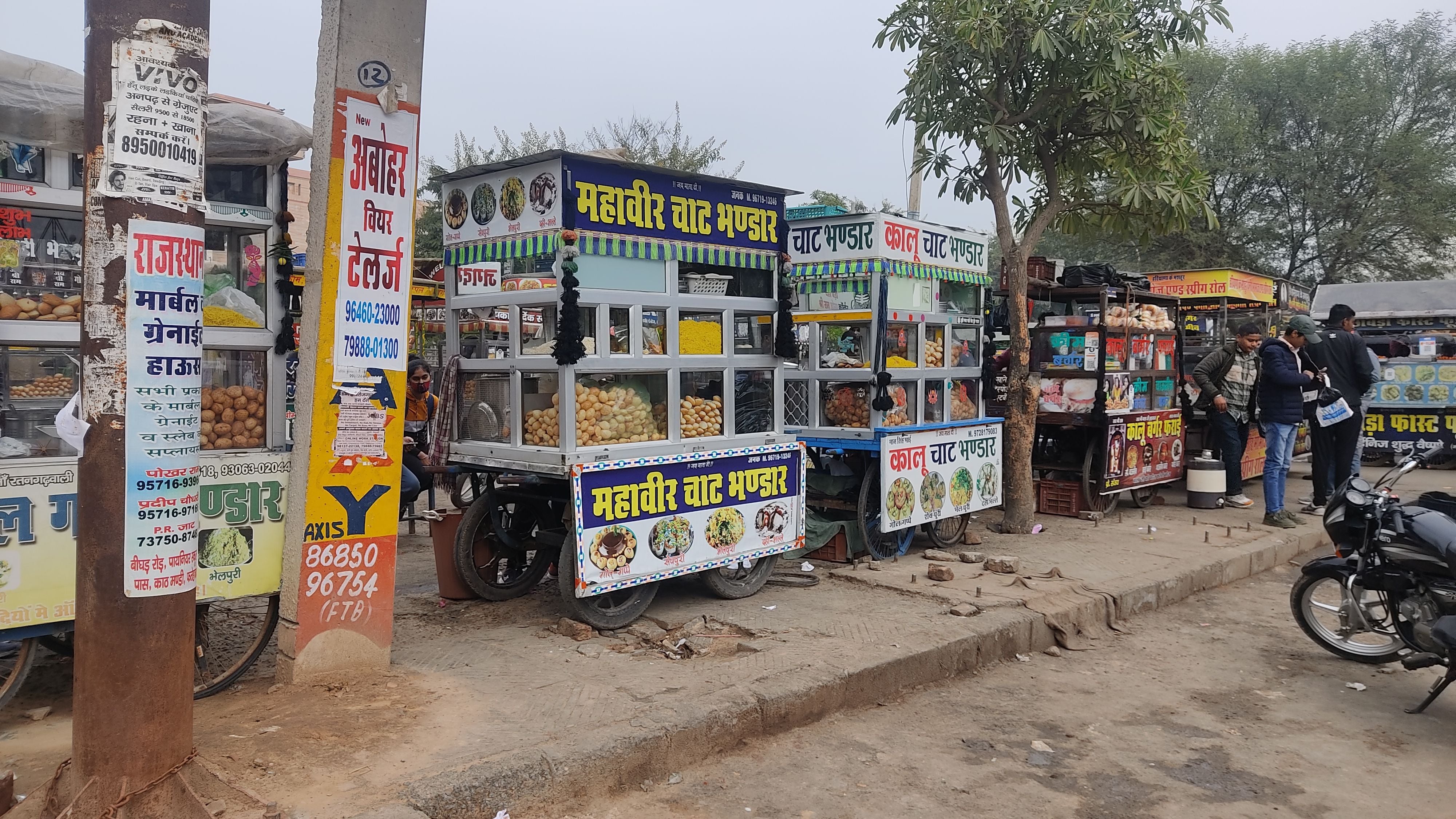 फतेहाबाद के पपीहा पार्क के बाहर लगी फास्ट फूड की रेहड़ियां। फतेहाबाद के पपीहा पार्क के बाहर लगी फास्ट फूड की रेहड़ियां।