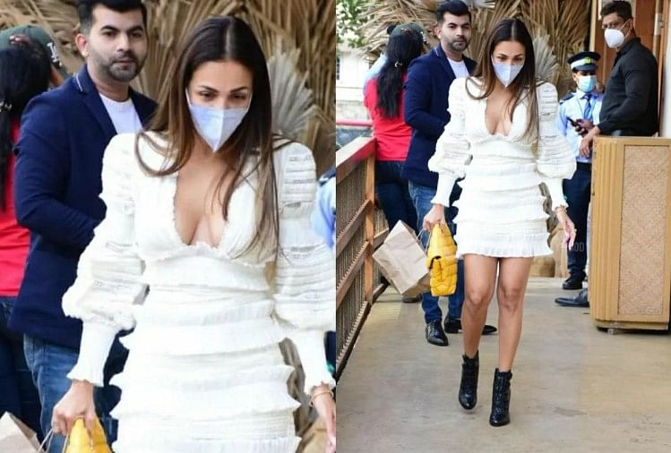After Breakup Rumors Malaika Arora Sizzling Look In White Short Dress Out For Lunch Date With Arjun Kapoor - Malaika Arora: अर्जुन कपूर संग मलाइका अरोड़ा बनठन कर निकलीं लंच डेट पर,