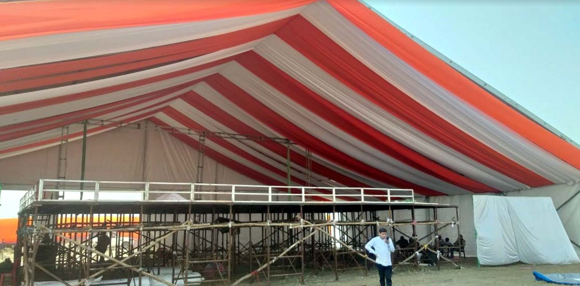 कासगंज पटियाली में पीएम की रैली स्थल पर बनाया मंच