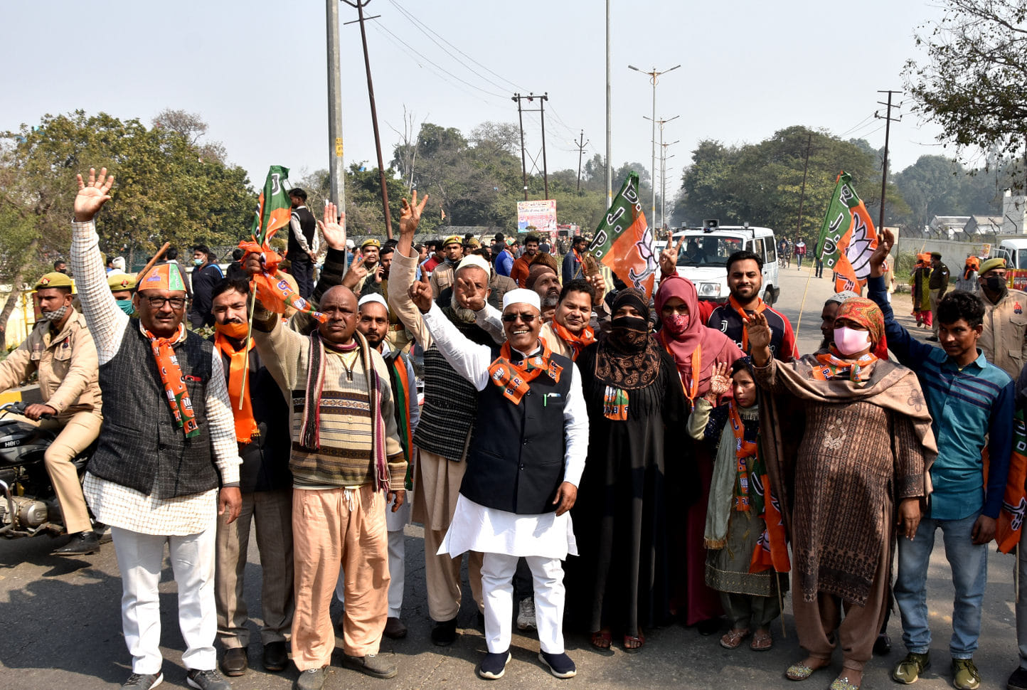 सहारनपुर में रिमाउंट डिपो मैदान पर प्रधान मंत्री की चुनावी जनसभा में पहुंचे भाजपा मुस्लित कार्य