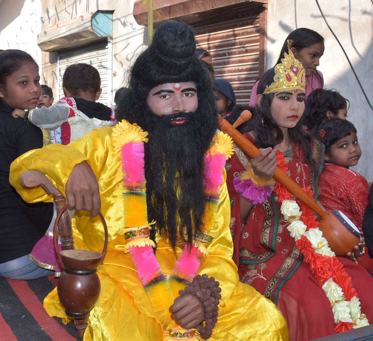 दिल्ली रोड़ स्थित मवीकला में निकली गुरू रविदास जी के जयंती पर निकली शोभा यात्रा में सजी झांकी