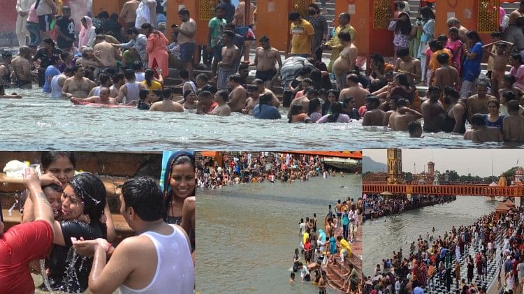 Les fidèles se sont réunis à Dharmanagari pour se baigner, un défi pour la police de gérer la foule, photos
