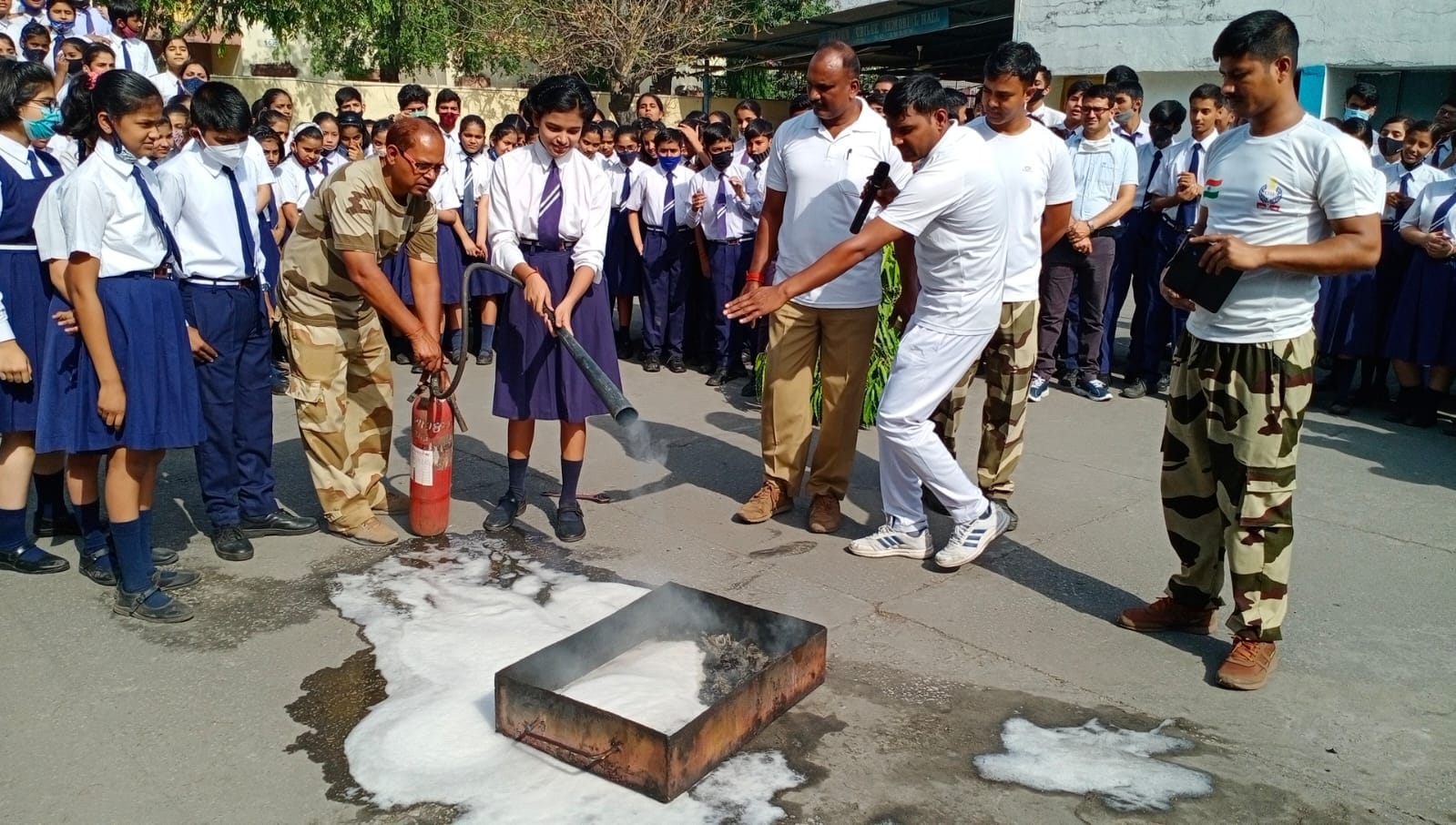 Students learned how to control fire