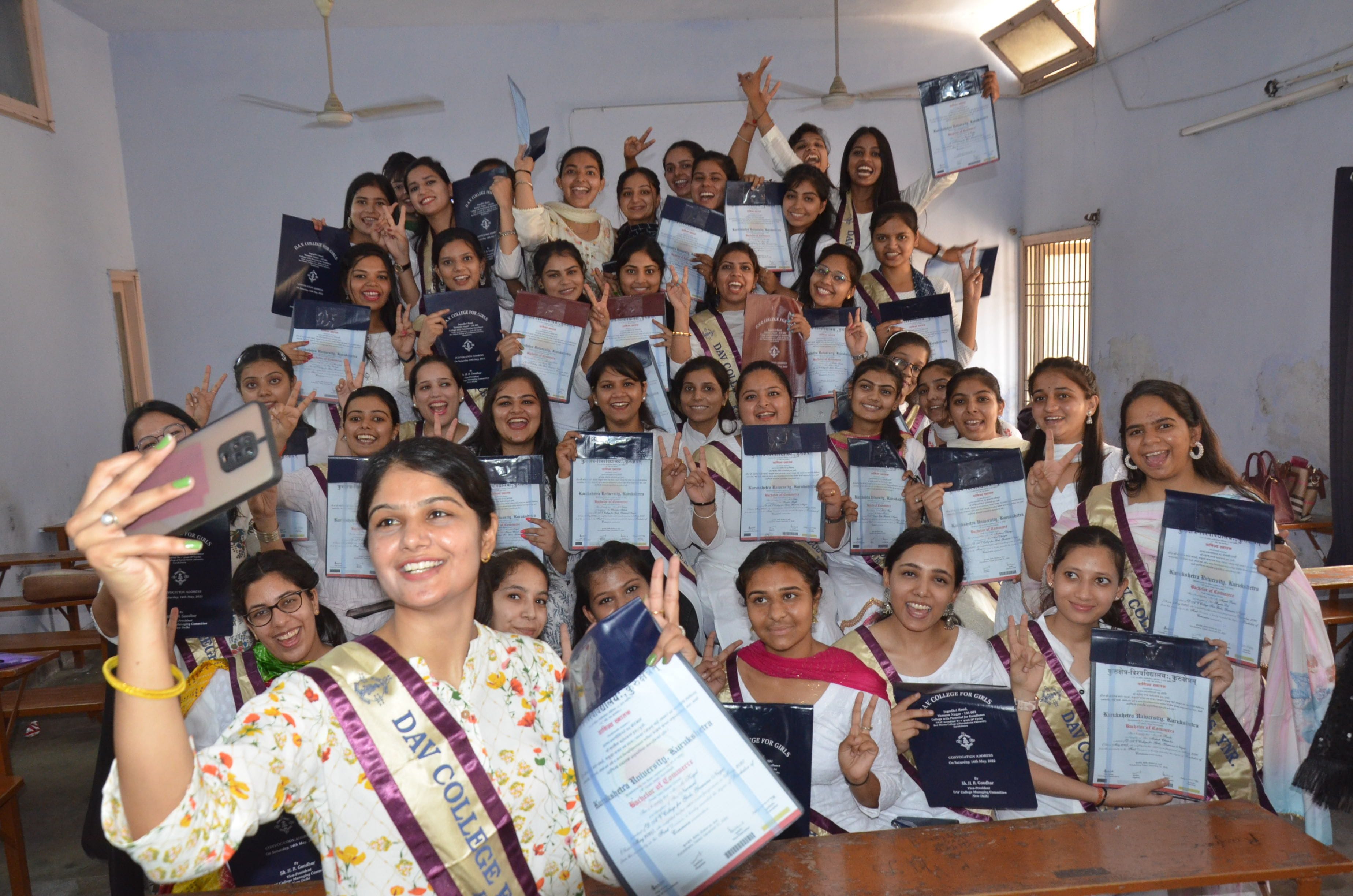 The faces of the girls blossomed after getting the degrees