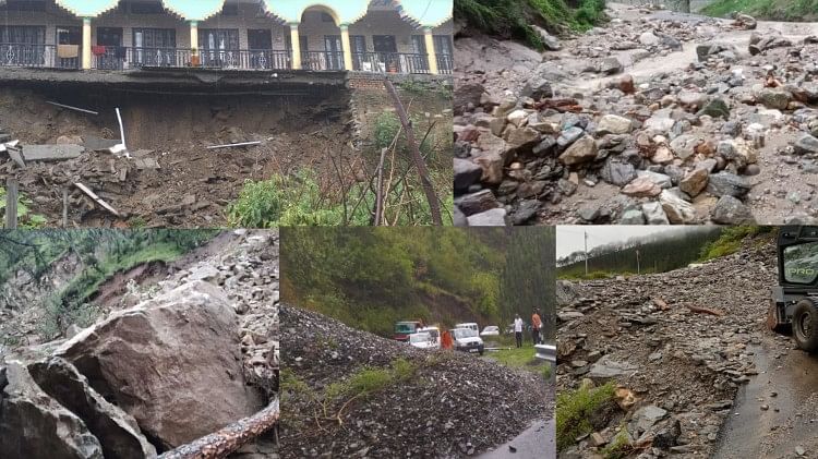 आफत की 10 तस्वीरें: बारिश से नदी नाले उफान पर, भय से छोड़े लोगों ने घर, टिहरी में कार के ऊपर गिरा पत्थर, एक की मौत, तीन घायल