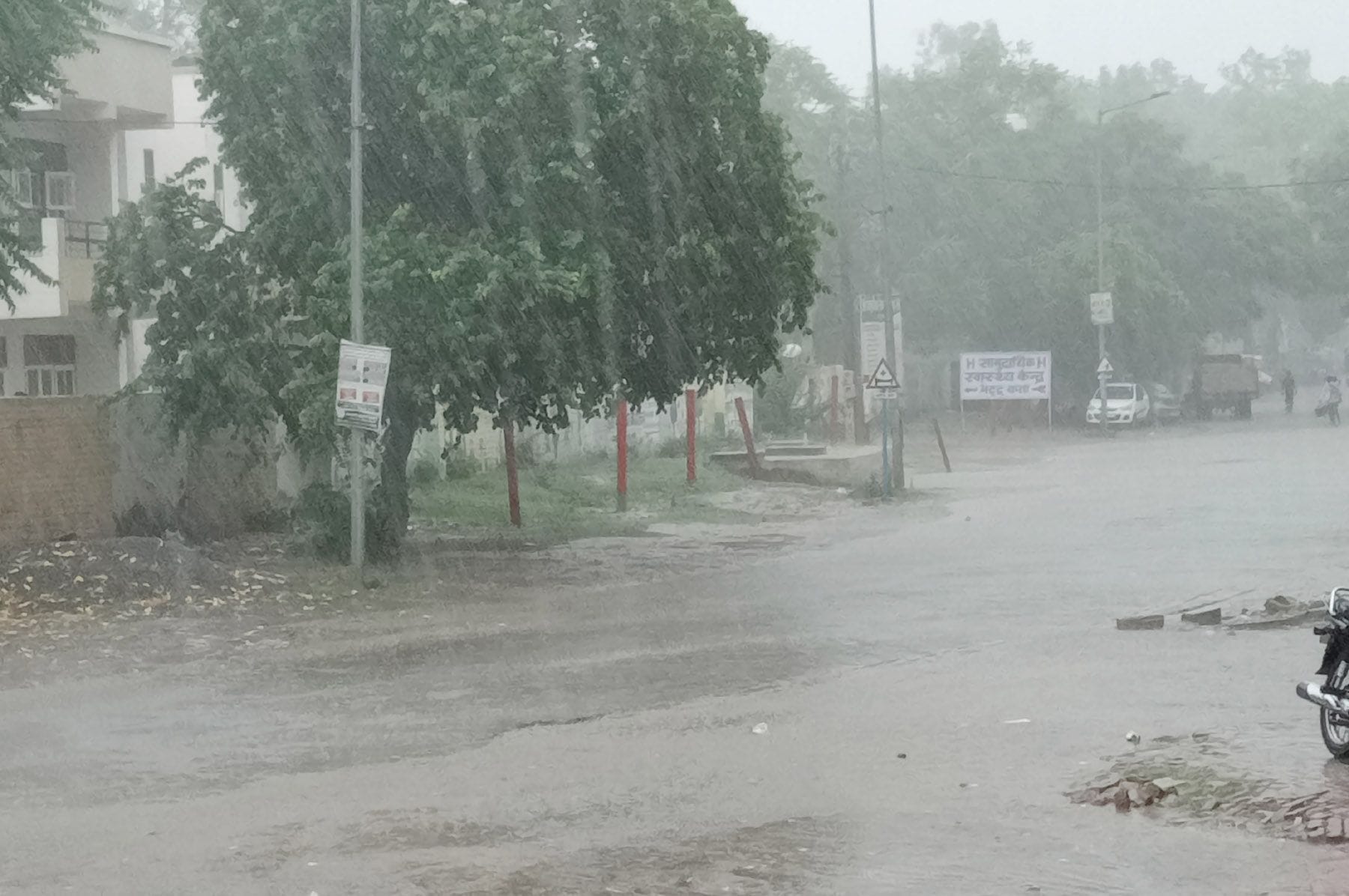 भट्टू कलां में बारिश का नजारा। भट्टू कलां में बारिश का नजारा।