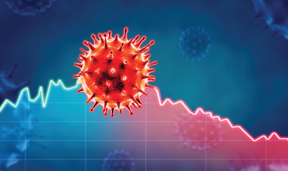 Coronavirus economic impact concept image