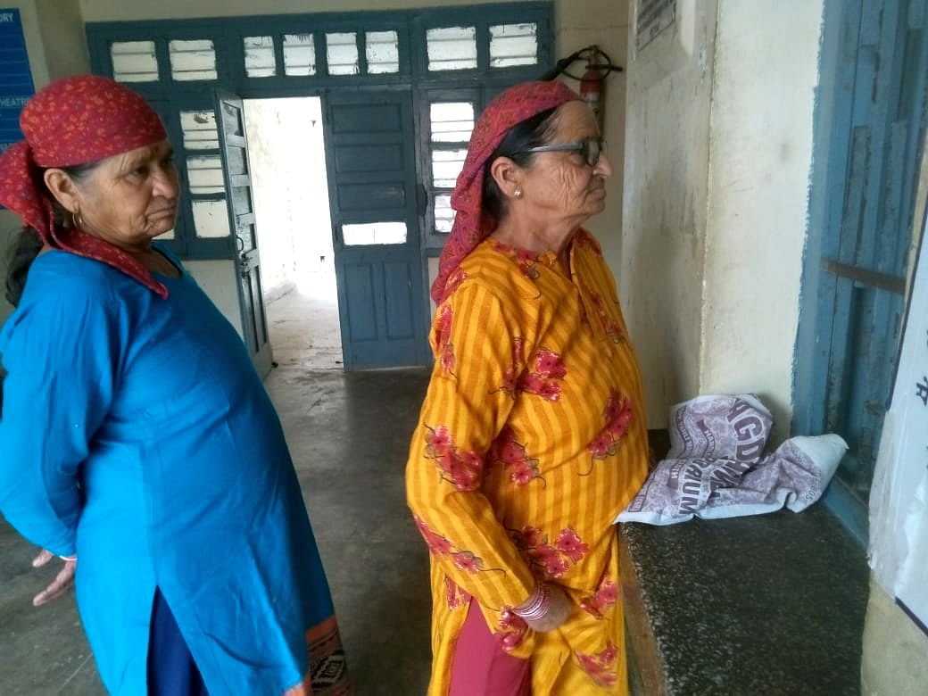 Two elderly women arrived at Rajpur health center for treatment.  Dialogue