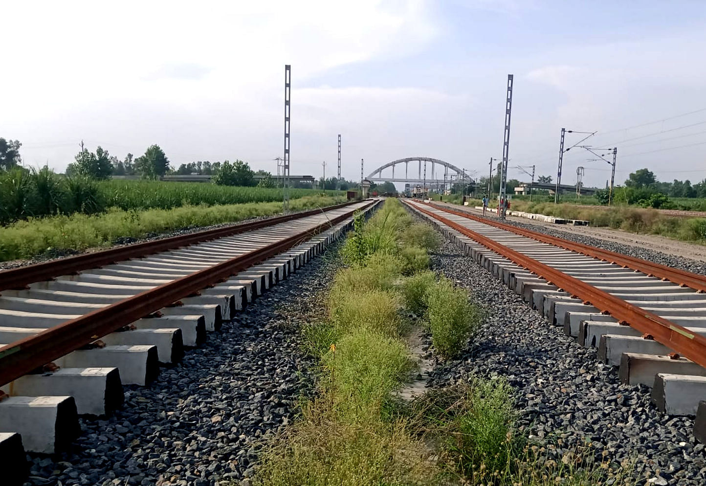 Railway track placed near Talheri Buzurg in dedicated freight corridor.