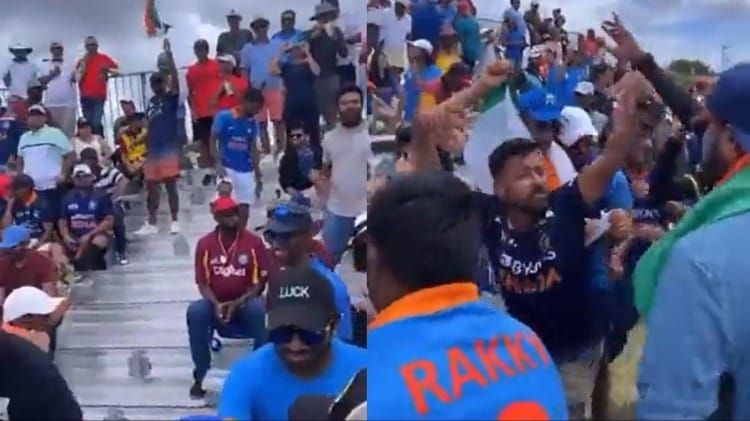 मैच के दौरान डांस करते फैंस