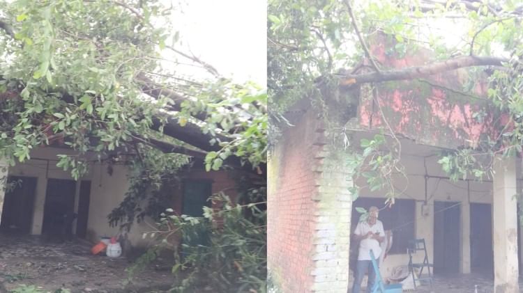 Himachal Weather: हिमाचल में बारिश का कहर जारी, 147 सड़कें ठप, मारकंडा नदी में युवक बहा, आज ऑरेंज अलर्ट घरों की छतों पर गिरे पेड़।