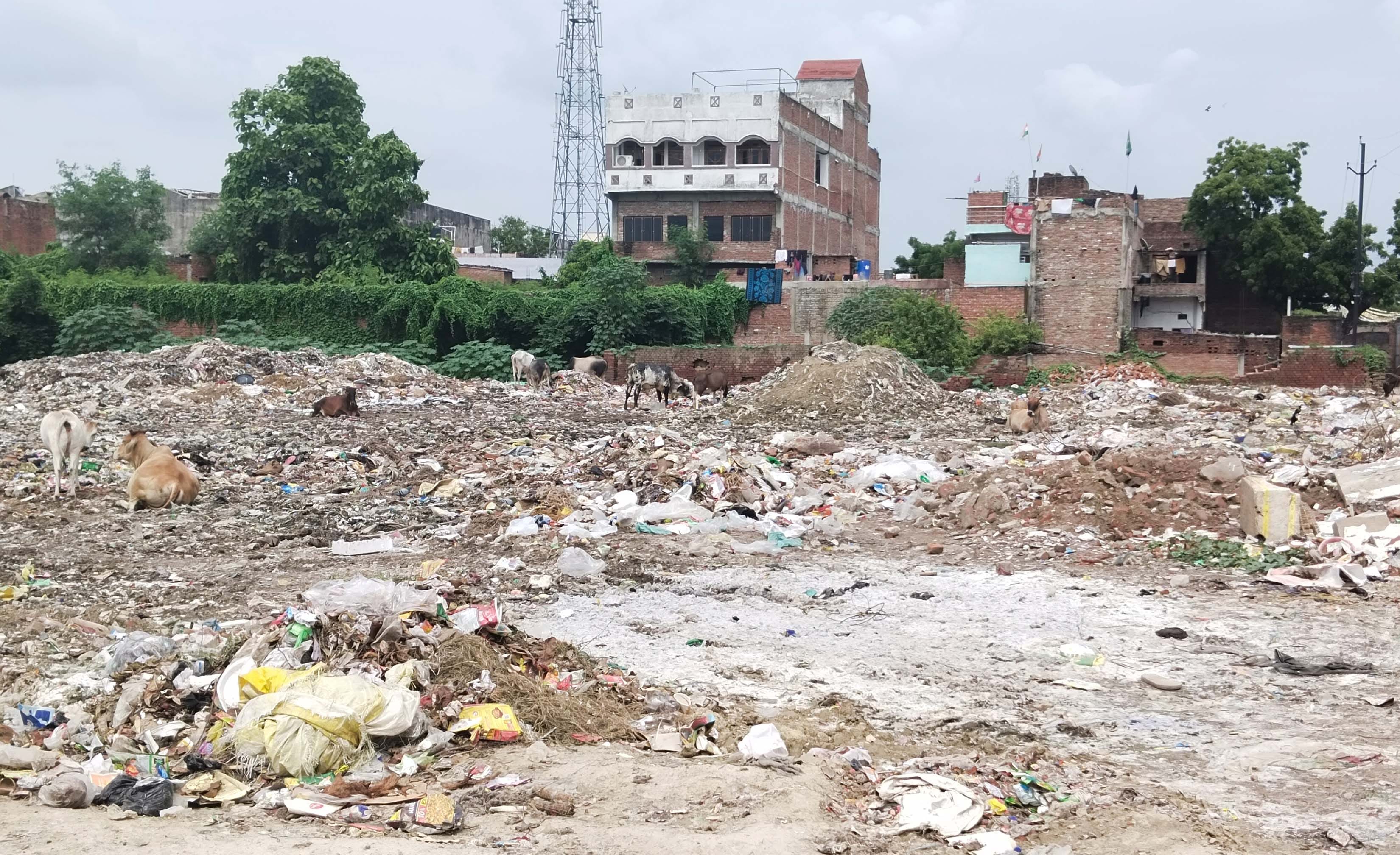 भदोही नगर के काजीपुर रोड पर डंप कूड़ा जिससे लोगों को निजात मिल सकती है