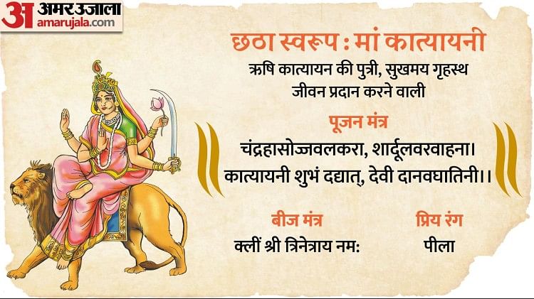 Navratri Colours 2022: मां दुर्गा के नौ स्वरूपों के प्रिय हैं ये 9 रंग, जानें सबका महत्व छठा स्वरूप मां कात्यायनी