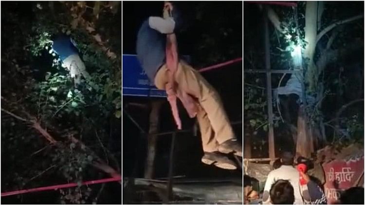Police Brought Down The Young Man By Crane Who Climbed The Tree At Night In Agra – Agra: रात में पेड़ पर चढ़ा युवक, पुलिस आई तो दी कूदने की धमकी, रेस्क्यू के दौरान टूटी टहनी और फिर…