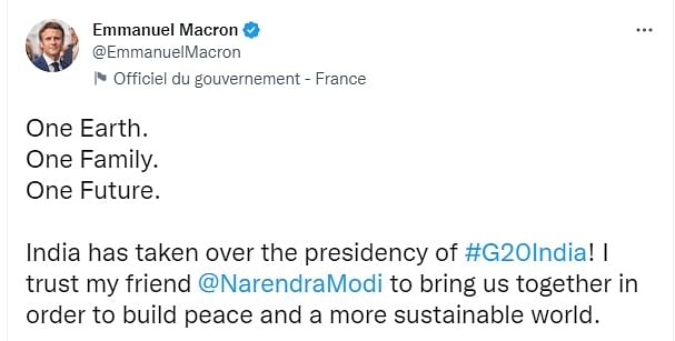 emanuel macron 638c3dfe5ec01 વિશ્વમાં શાંતિ લાવવા માટે તમામ દેશોને એક કરશે PM મોદી ', ફ્રાન્સના રાષ્ટ્રપતિએ કર્યું ટ્વિટ