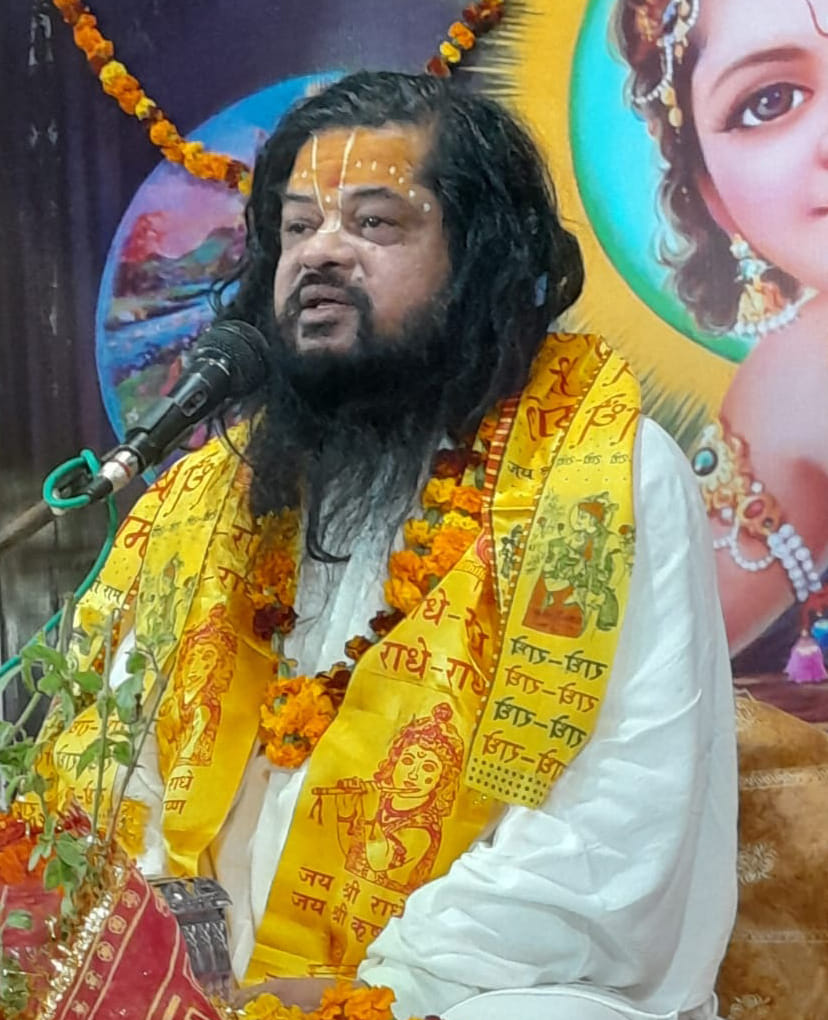 गीता भवन में श्रीमद् भागवत कथा का वर्णन करते संत प्रियदास महाराज गीता भवन में श्रीमद् भागवत कथा का वर्णन करते संत प्रियदास महाराज